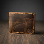Bifold Leather Wallet (Coffee Brown Color)
