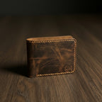 Bifold Leather Wallet (Coffee Brown Color)