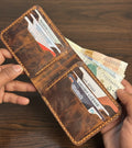 Bifold Leather Wallet (Coffee Brown Color)