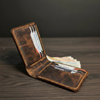 Bifold Leather Wallet (Coffee Brown Color)