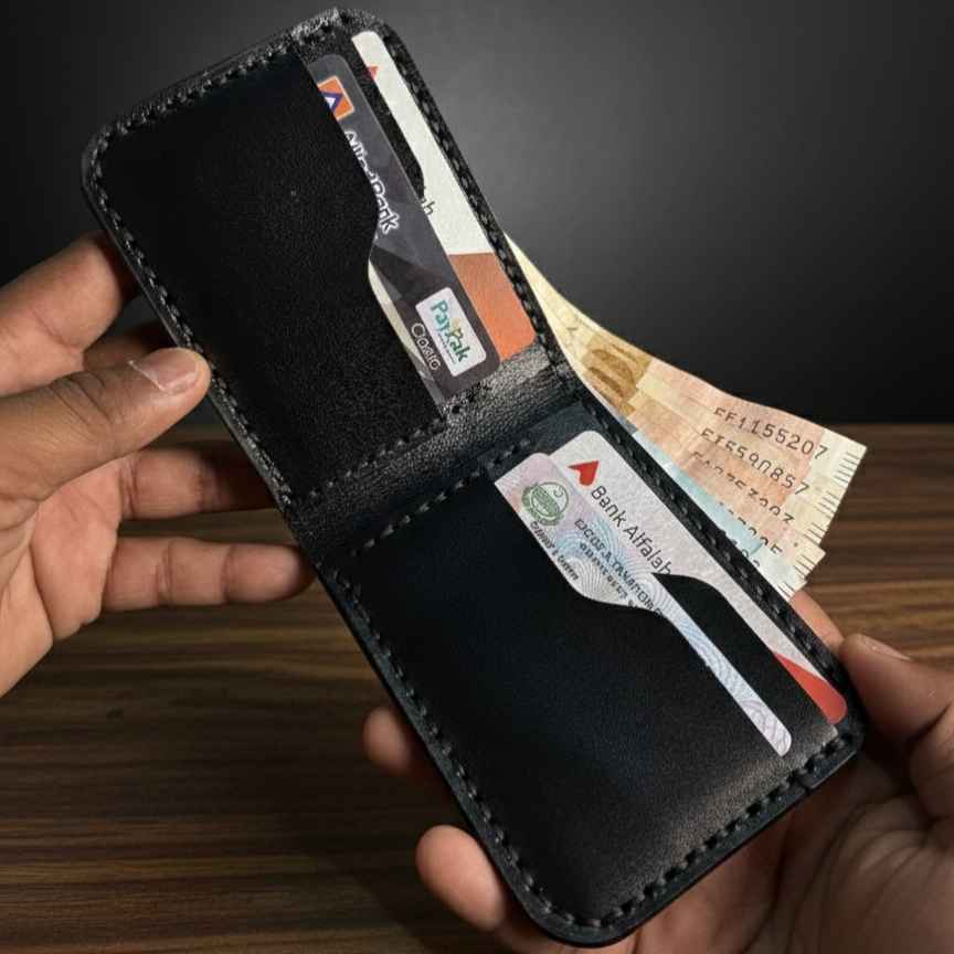 No.101 Bifold Leather Wallet (Jet Black)