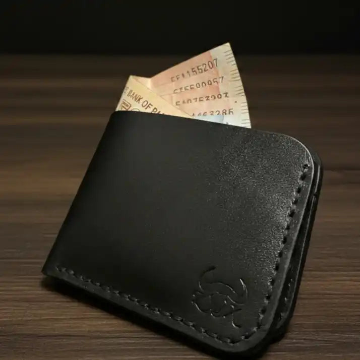 No.101 Bifold Leather Wallet (Jet Black)