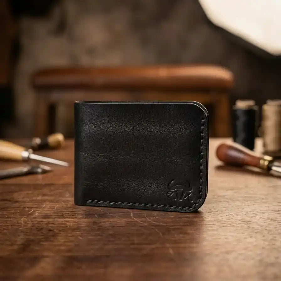No.101 Bifold Leather Wallet (Jet Black)