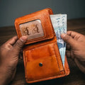 Pound Size Leather Trifold Wallet