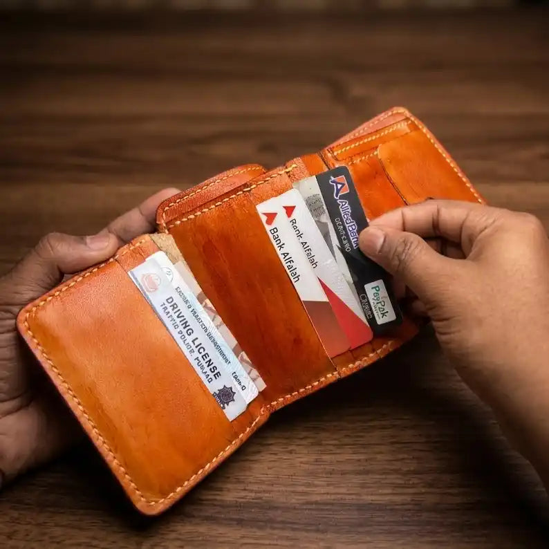 Pound Size Leather Trifold Wallet
