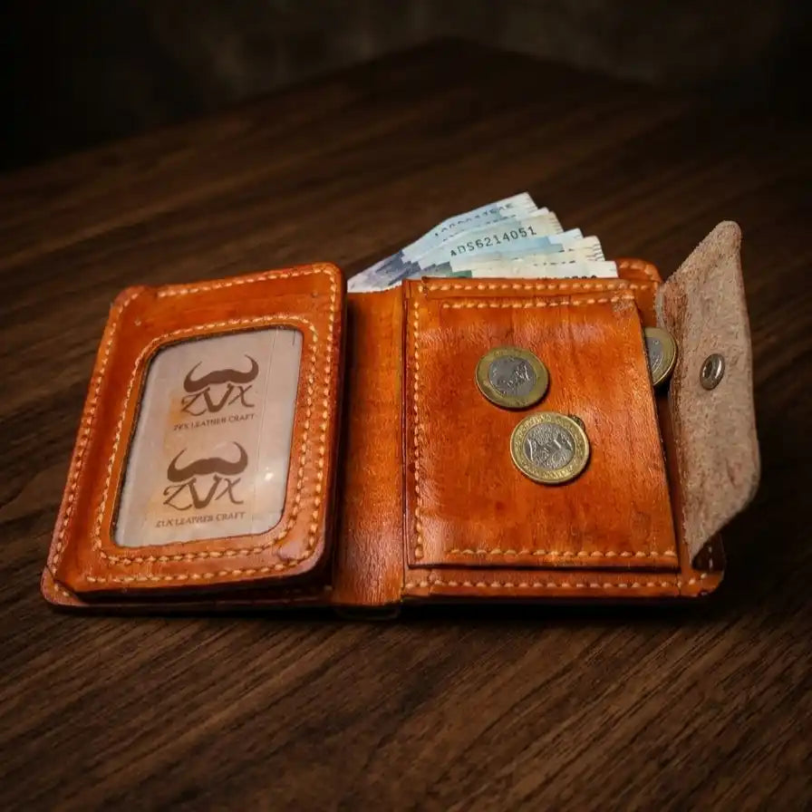 Pound Size Leather Trifold Wallet