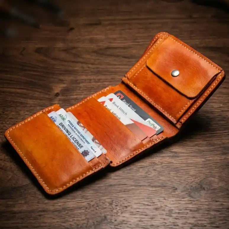 Pound Size Leather Trifold Wallet