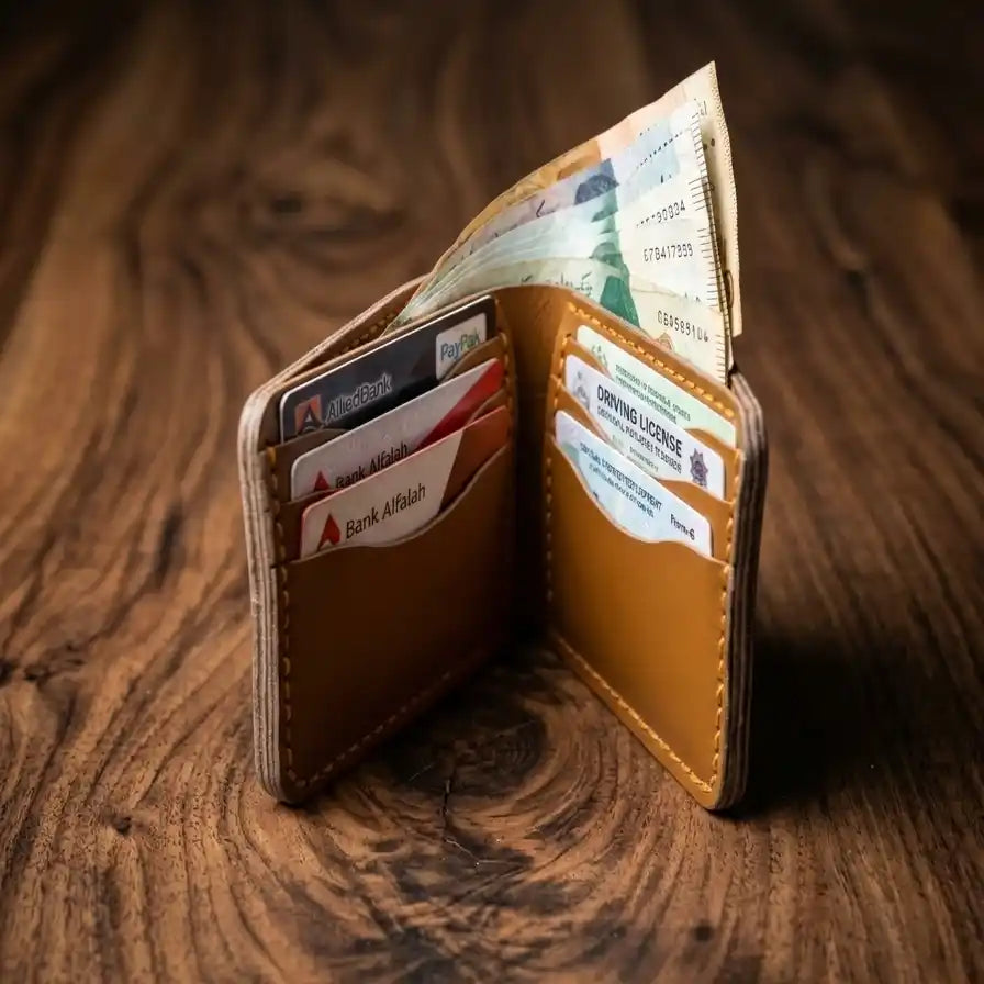 Bifold Slim Wallet (Yellow Tann Color)