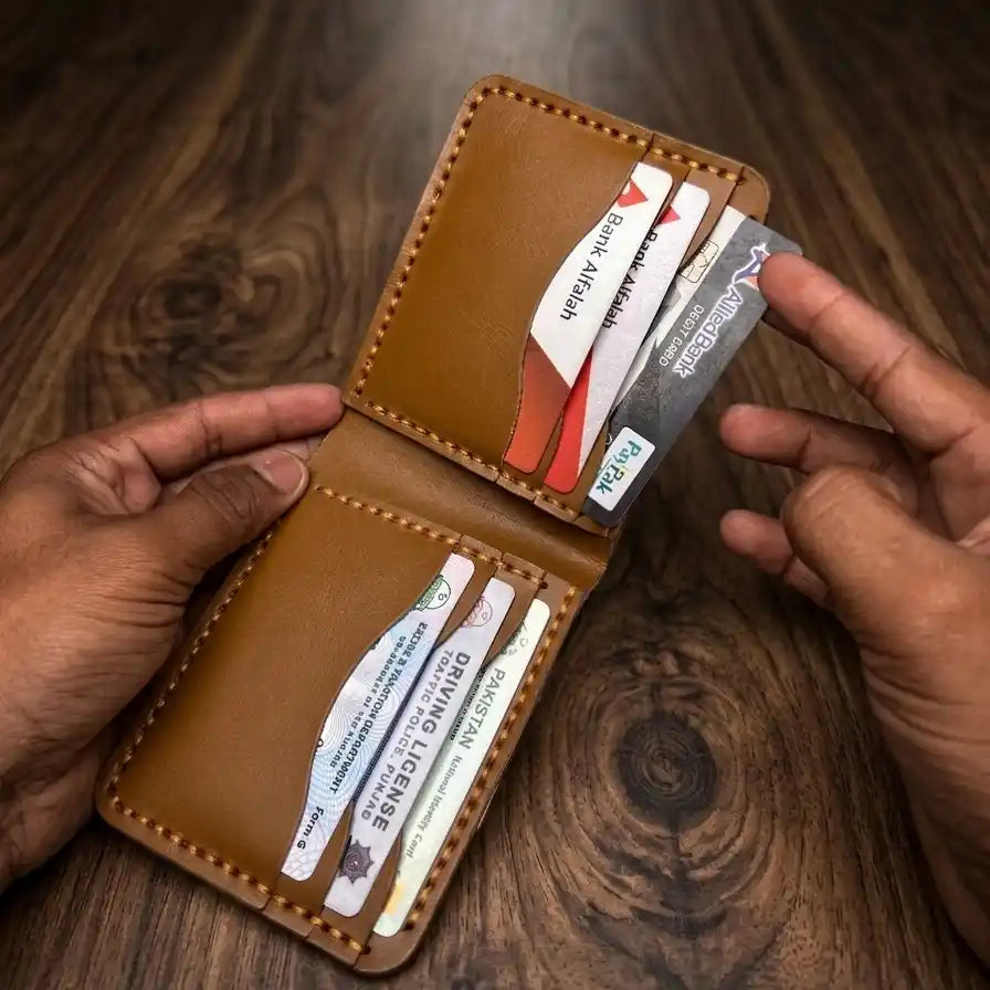 Bifold Slim Wallet (Yellow Tann Color)
