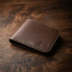 Minimalist Slim Bifold Leather Wallet (Brown Color)