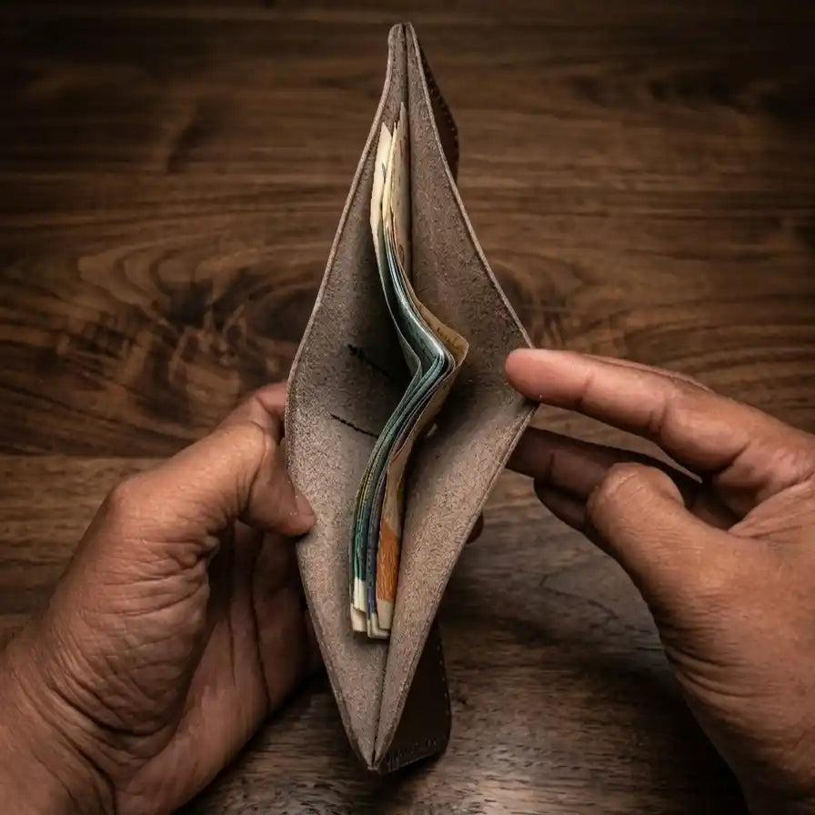 Minimalist Slim Bifold Leather Wallet (Brown Color)