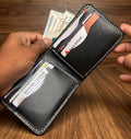 No.102 Bifold Leather Wallet (Shiny Black)