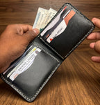 No.102 Bifold Leather Wallet (Shiny Black)