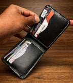 No.102 Bifold Leather Wallet (Shiny Black)