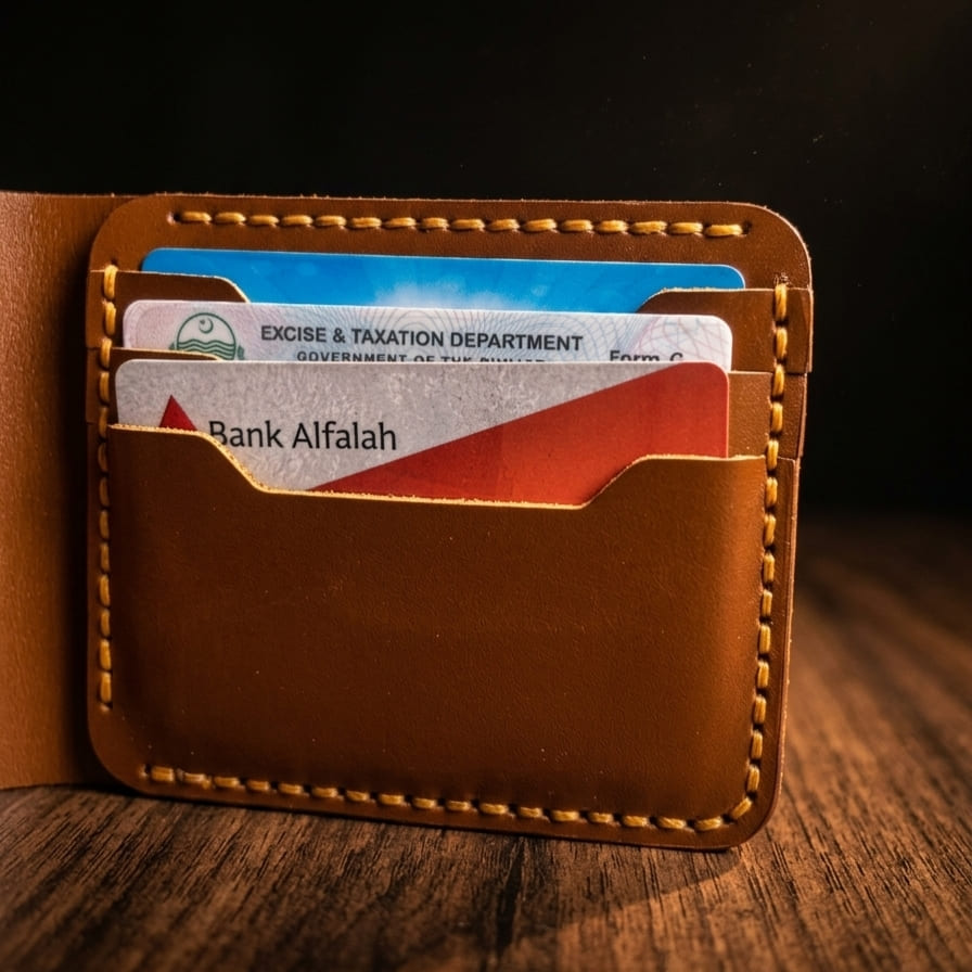 Bifold Leather Wallet (Tan Brown Color)