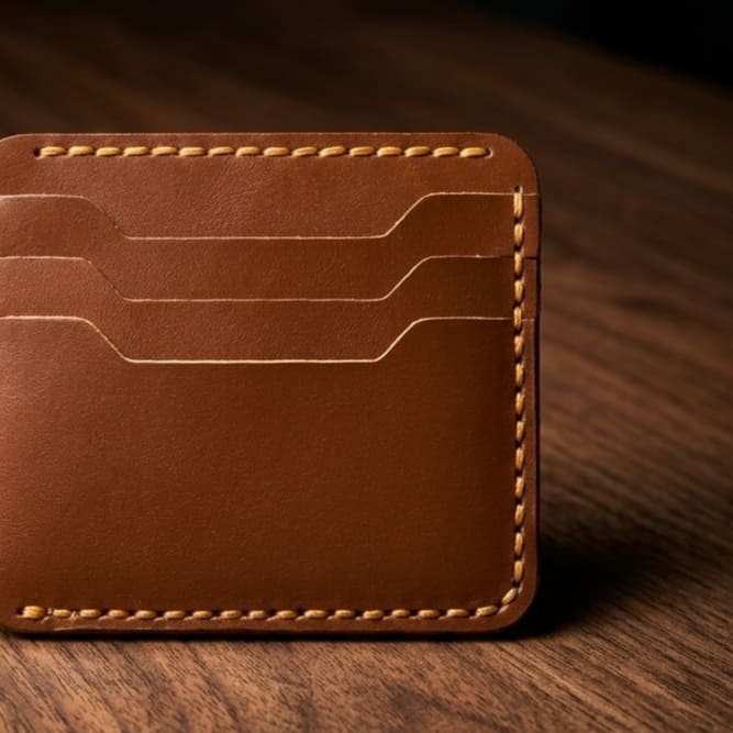 Bifold Leather Wallet (Tan Brown Color)