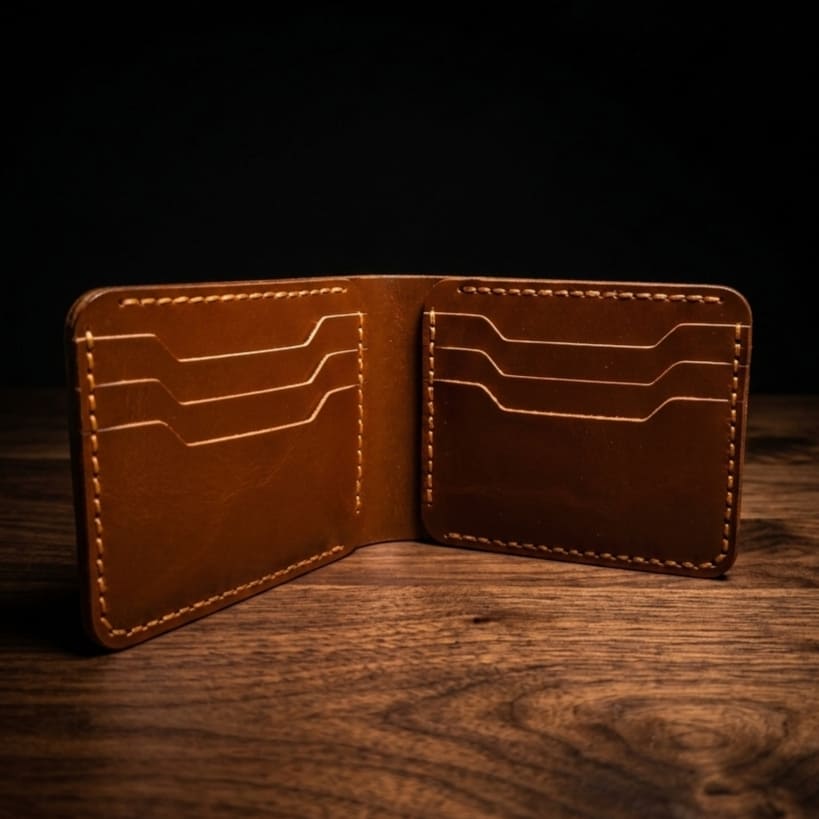 Bifold Leather Wallet (Tan Brown Color)