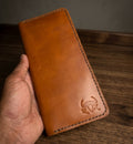 Long Leather Wallet (Tan Cognac Color)