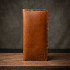 Long Leather Wallet (Tan Cognac Color)