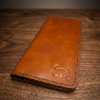 Long Leather Wallet (Tan Cognac Color)